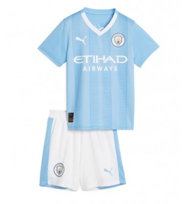 Manchester City Koszulka Podstawowych Dziecięca 2023-24 Krótki Rękaw (+ Krótkie spodenki)